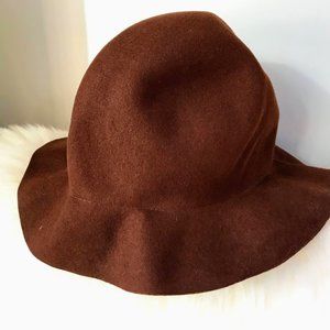 Vintage 70's Felted Wool Floppy Brim Hat